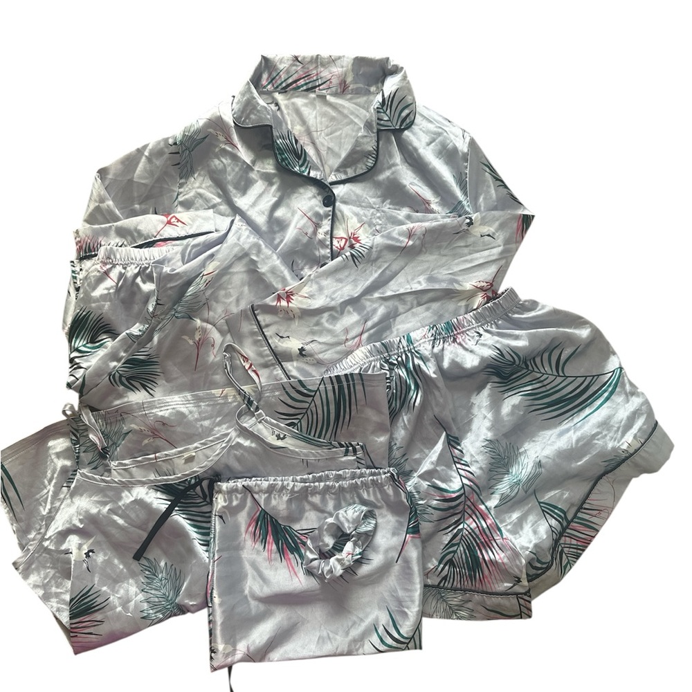 Tropical Print 5 piece pj set